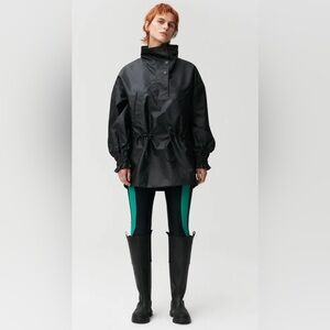 Ganni Black leggings with Green Stripes